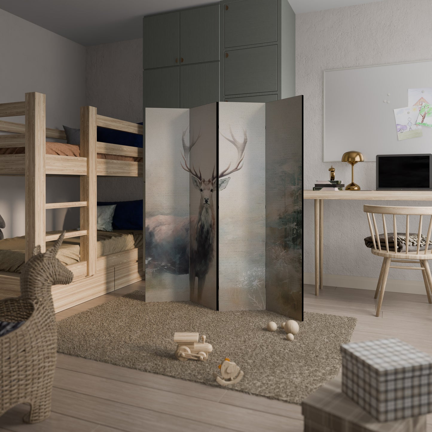 FOREST KING Divisorio decorativo per ambienti a 4 pannelli