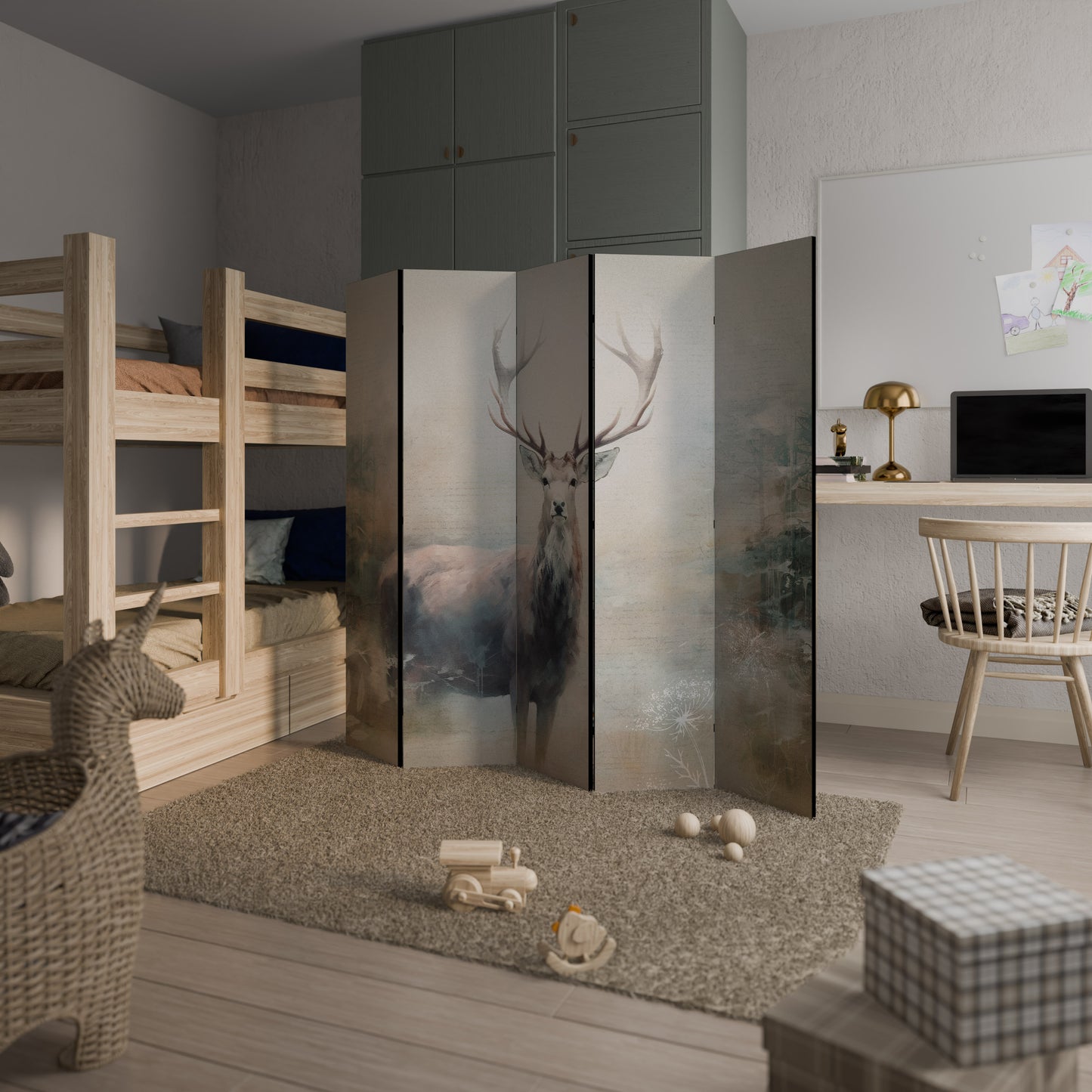 FOREST KING Divisorio decorativo per ambienti a 5 pannelli