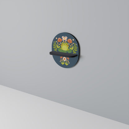 MEADOW IDYLL Oval Art Shelf In Black Finish