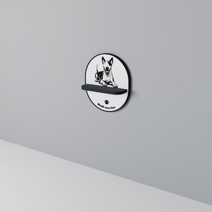 BULL TERRIER Oval Art Shelf In Black Finish