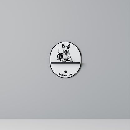 BULL TERRIER Oval Art Shelf In Black Finish