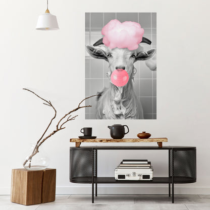 Poster verticale staccabile e attaccabile BUBBLEGUM BOVINE BLISS
