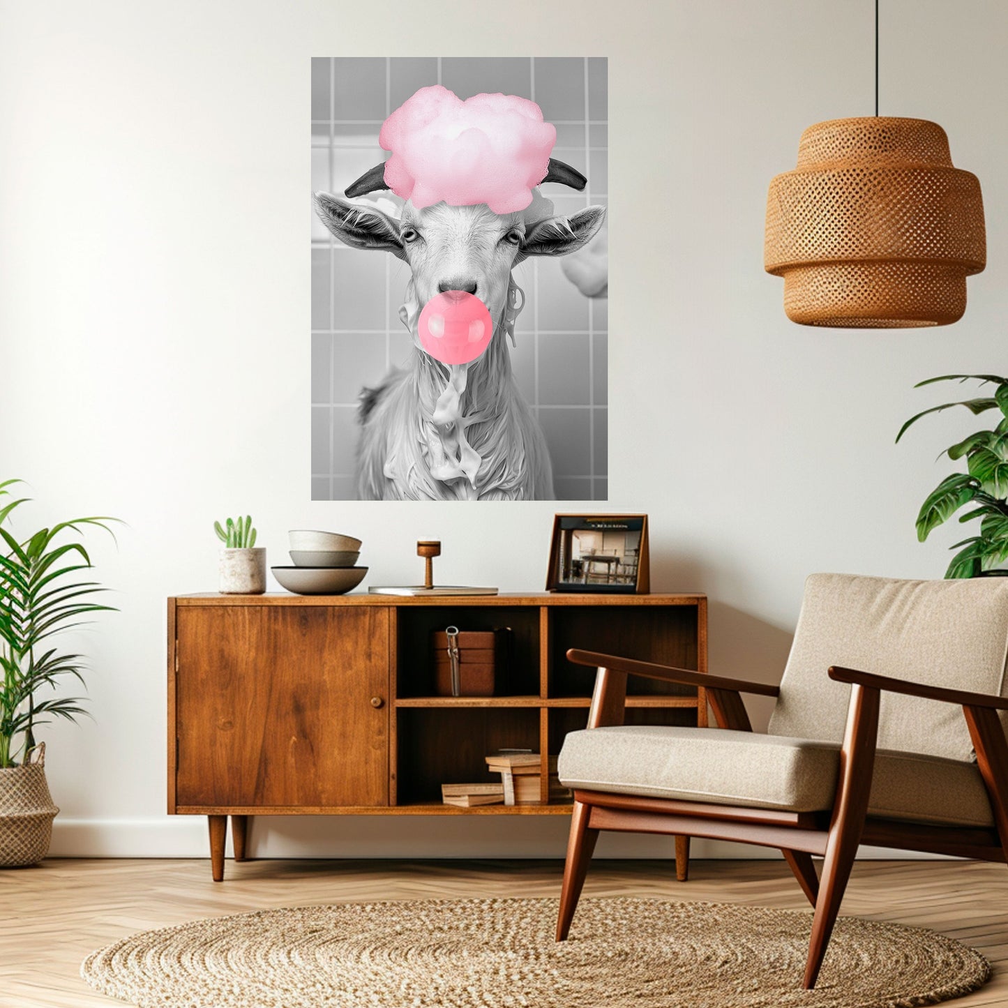 Poster verticale staccabile e attaccabile BUBBLEGUM BOVINE BLISS