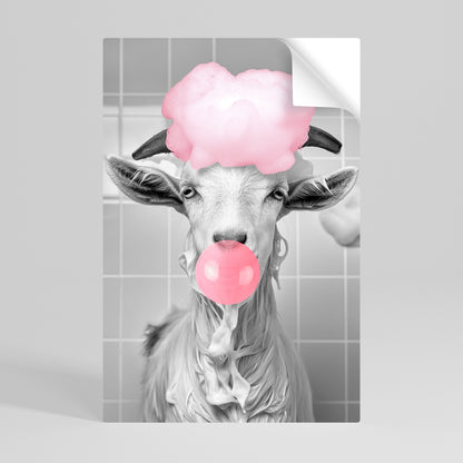 Poster verticale staccabile e attaccabile BUBBLEGUM BOVINE BLISS