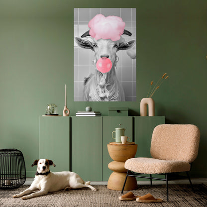 Poster verticale staccabile e attaccabile BUBBLEGUM BOVINE BLISS