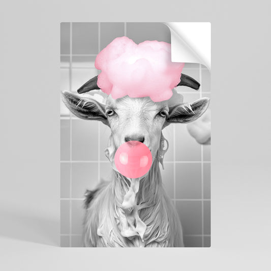Poster verticale staccabile e attaccabile BUBBLEGUM BOVINE BLISS