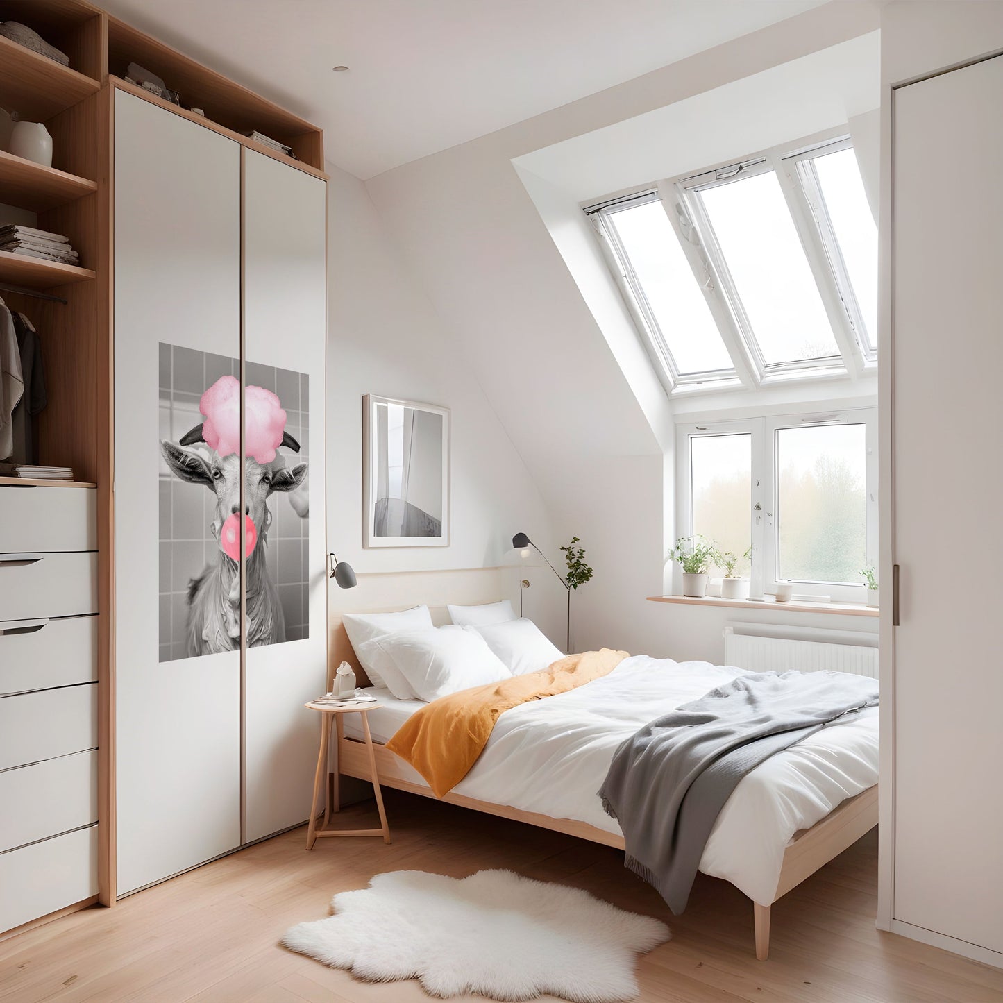 Poster verticale staccabile e attaccabile BUBBLEGUM BOVINE BLISS