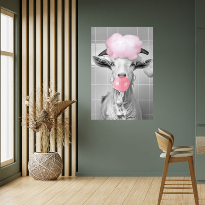 Poster verticale staccabile e attaccabile BUBBLEGUM BOVINE BLISS