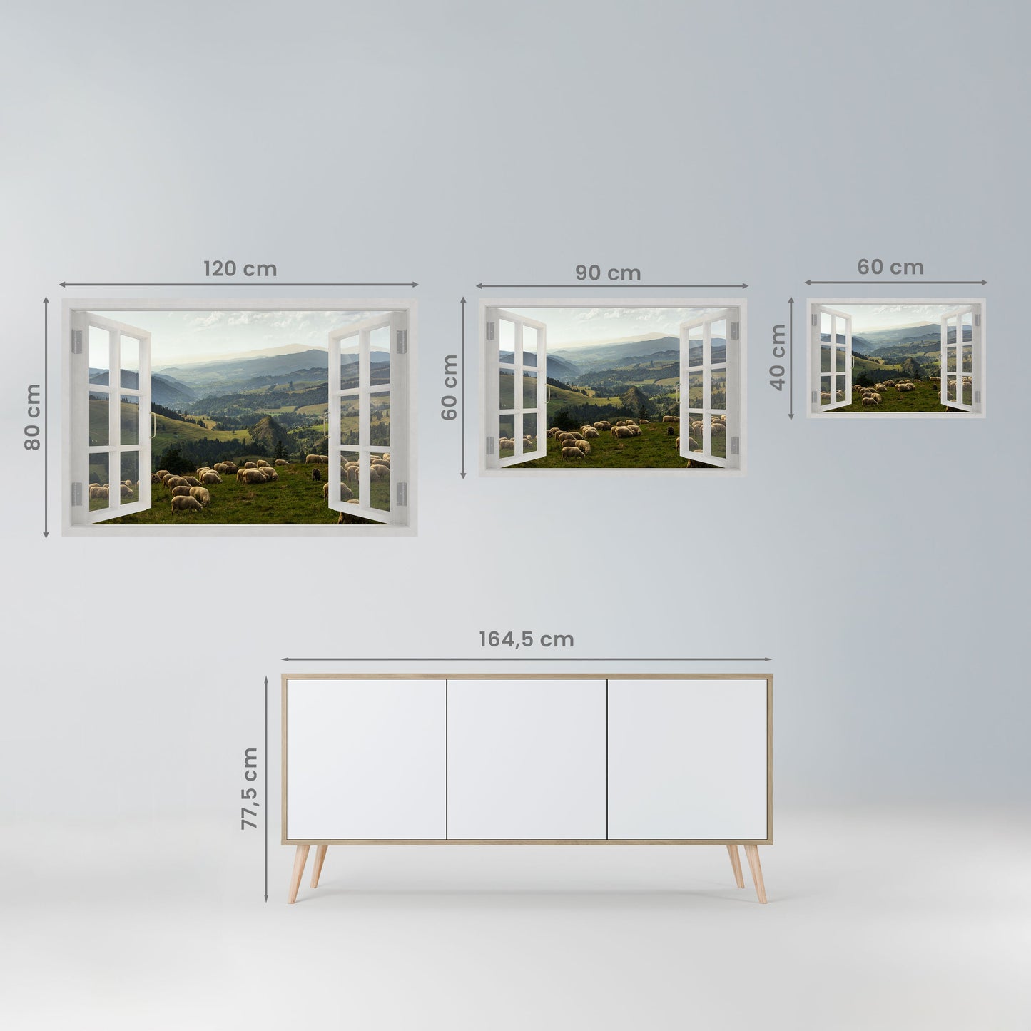 Poster orizzontale staccabile e attaccabile WILD PASCURES VIEW