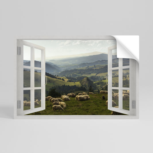 Poster orizzontale staccabile e attaccabile WILD PASCURES VIEW