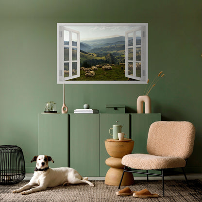 Poster orizzontale staccabile e attaccabile WILD PASCURES VIEW