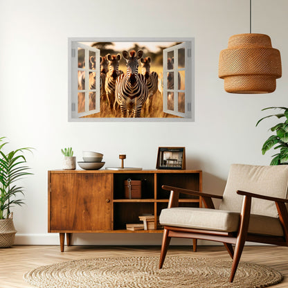 Poster orizzontale staccabile e attaccabile "SERENATA A RIGHE ALL'APERTO"