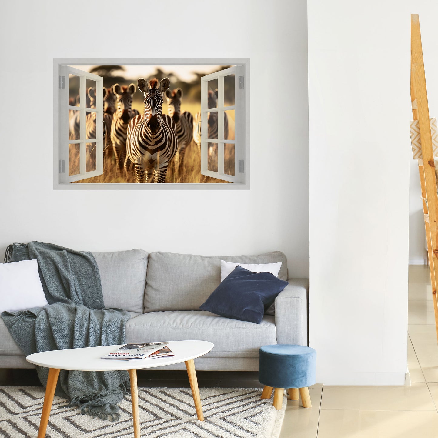 Poster orizzontale staccabile e attaccabile "SERENATA A RIGHE ALL'APERTO"