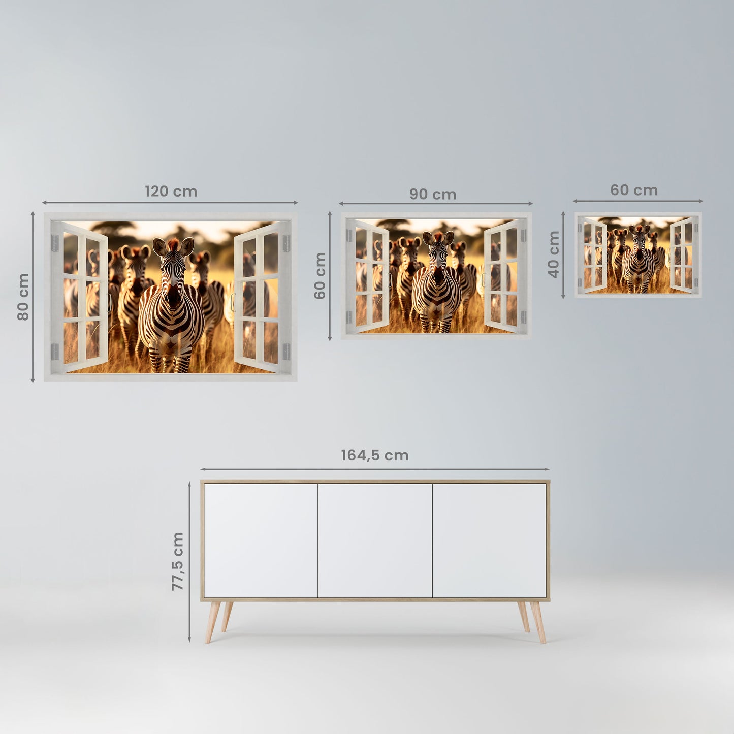 Poster orizzontale staccabile e attaccabile "SERENATA A RIGHE ALL'APERTO"