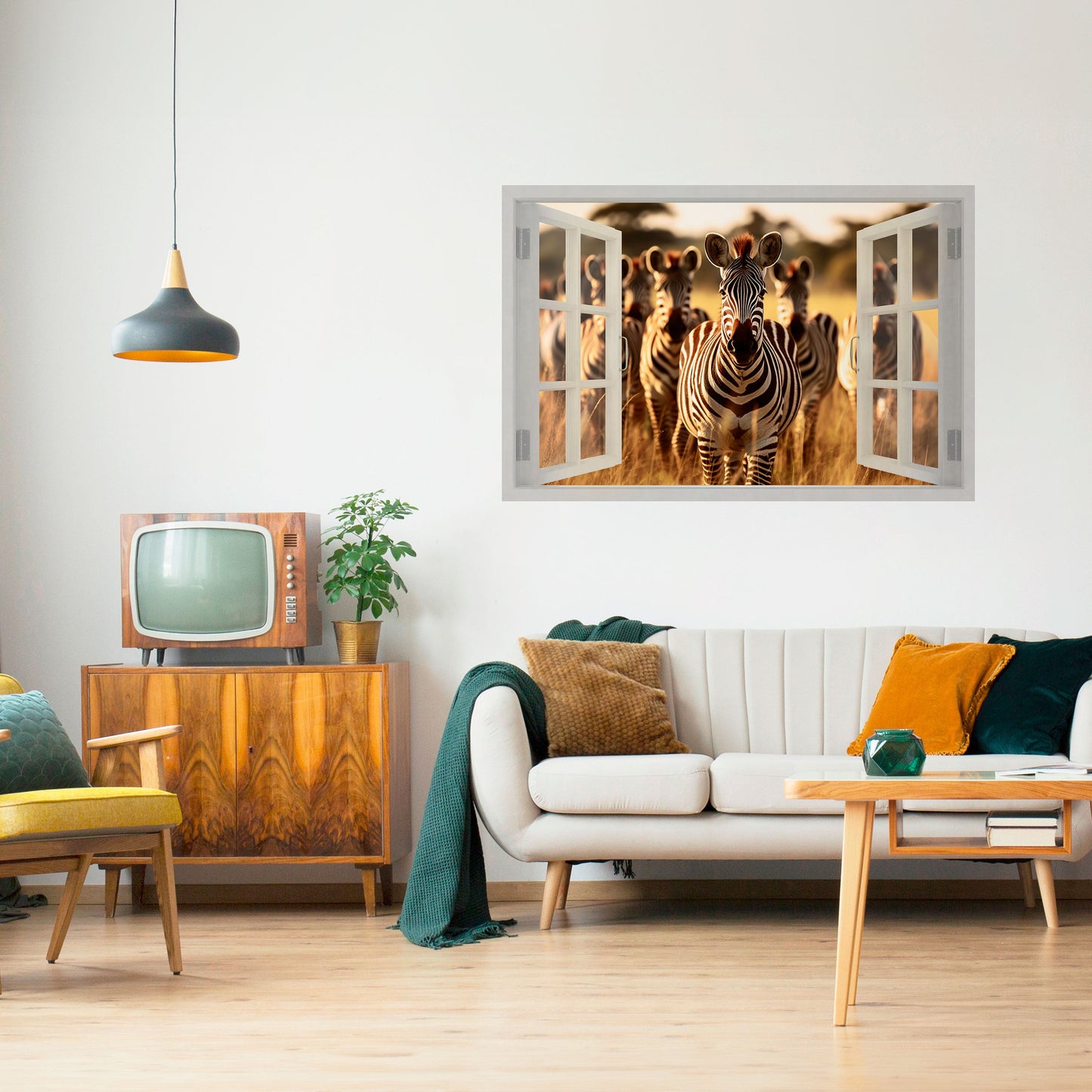 Poster orizzontale staccabile e attaccabile "SERENATA A RIGHE ALL'APERTO"