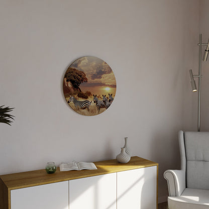 ZEBRA SUNSET SERENADE Decorazione da Parete Rotonda