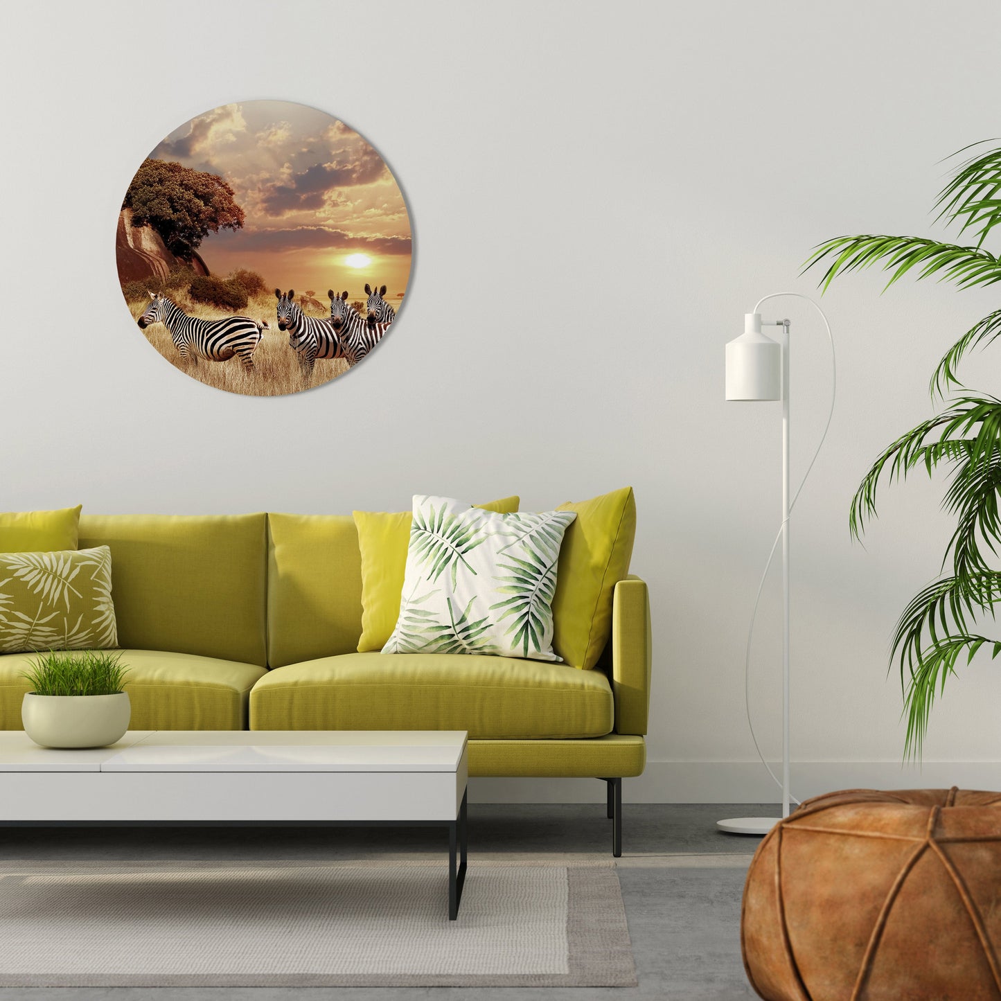 ZEBRA SUNSET SERENADE Decorazione da Parete Rotonda