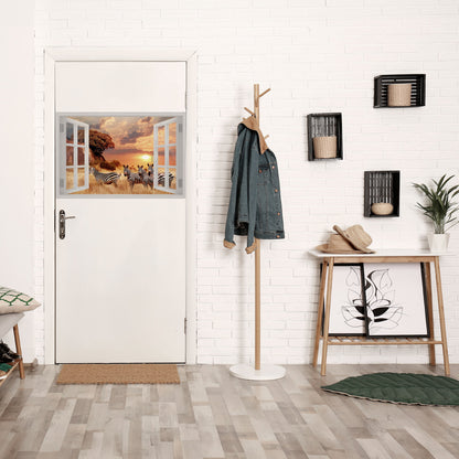 Poster orizzontale staccabile e attaccabile ZEBRA SUNSET VISTA