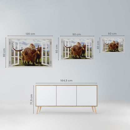 BOVINE WINDOW VISTA Peel and Stick Horizontal Poster