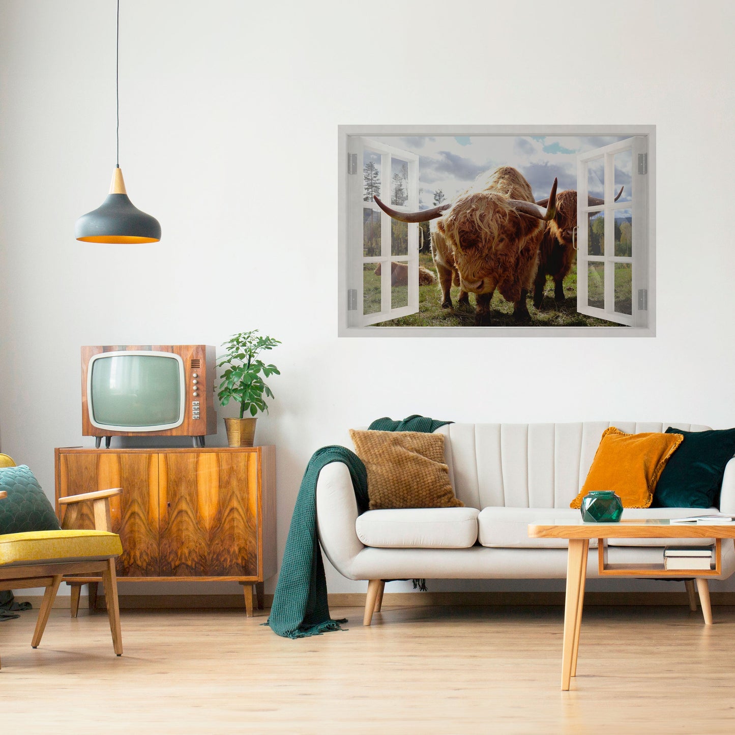 BOVINE WINDOW VISTA Peel and Stick Horizontal Poster