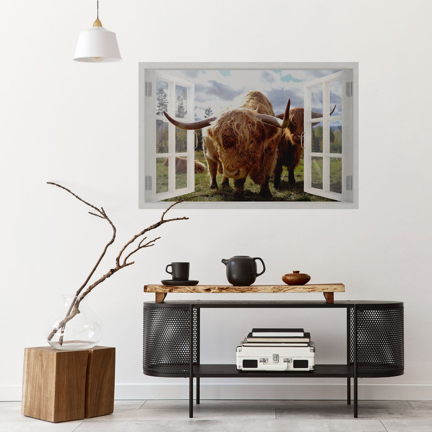 BOVINE WINDOW VISTA Peel and Stick Horizontal Poster