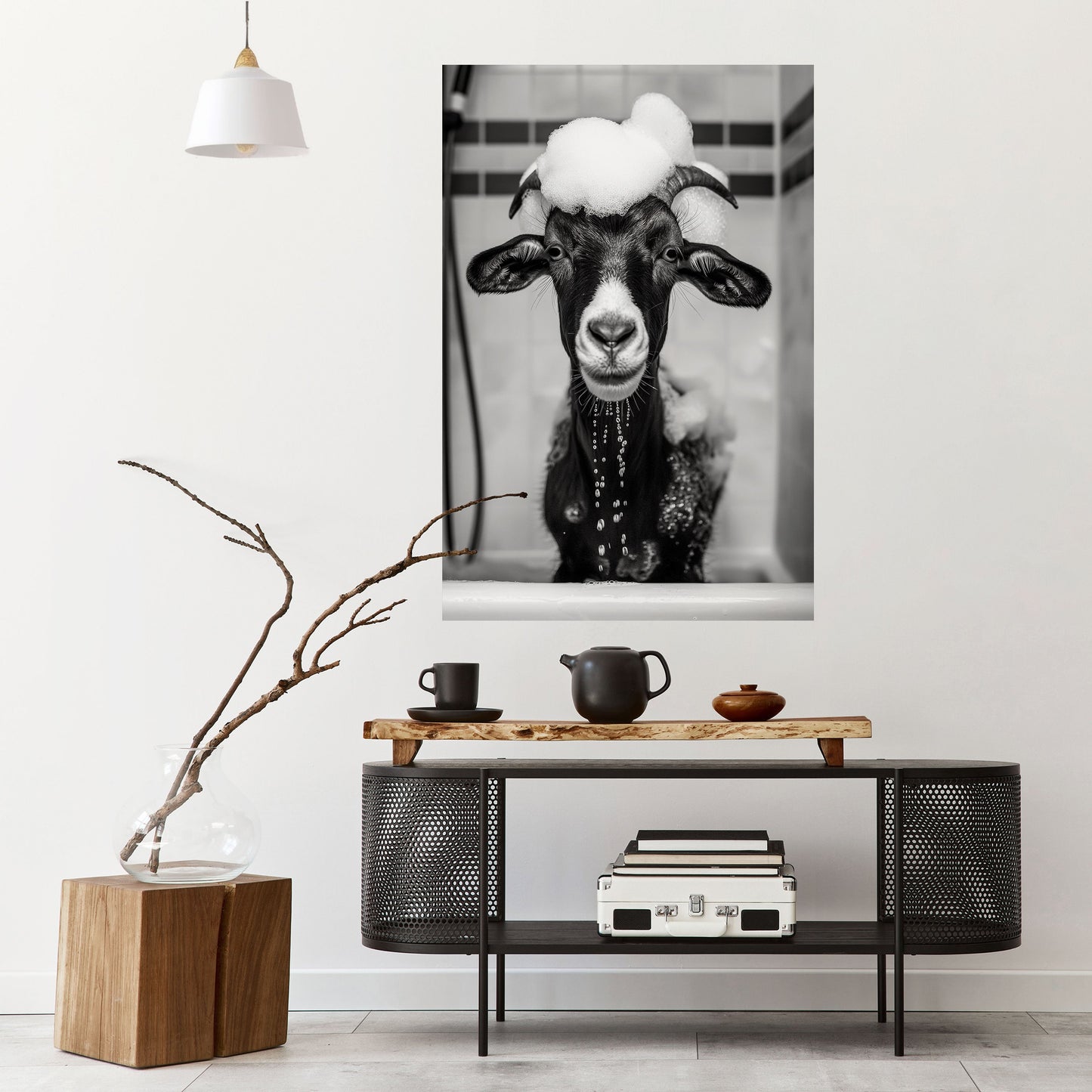 Poster verticale staccabile e attaccabile "BEATITUDINE IN BAGNO DI SCHIUMA"