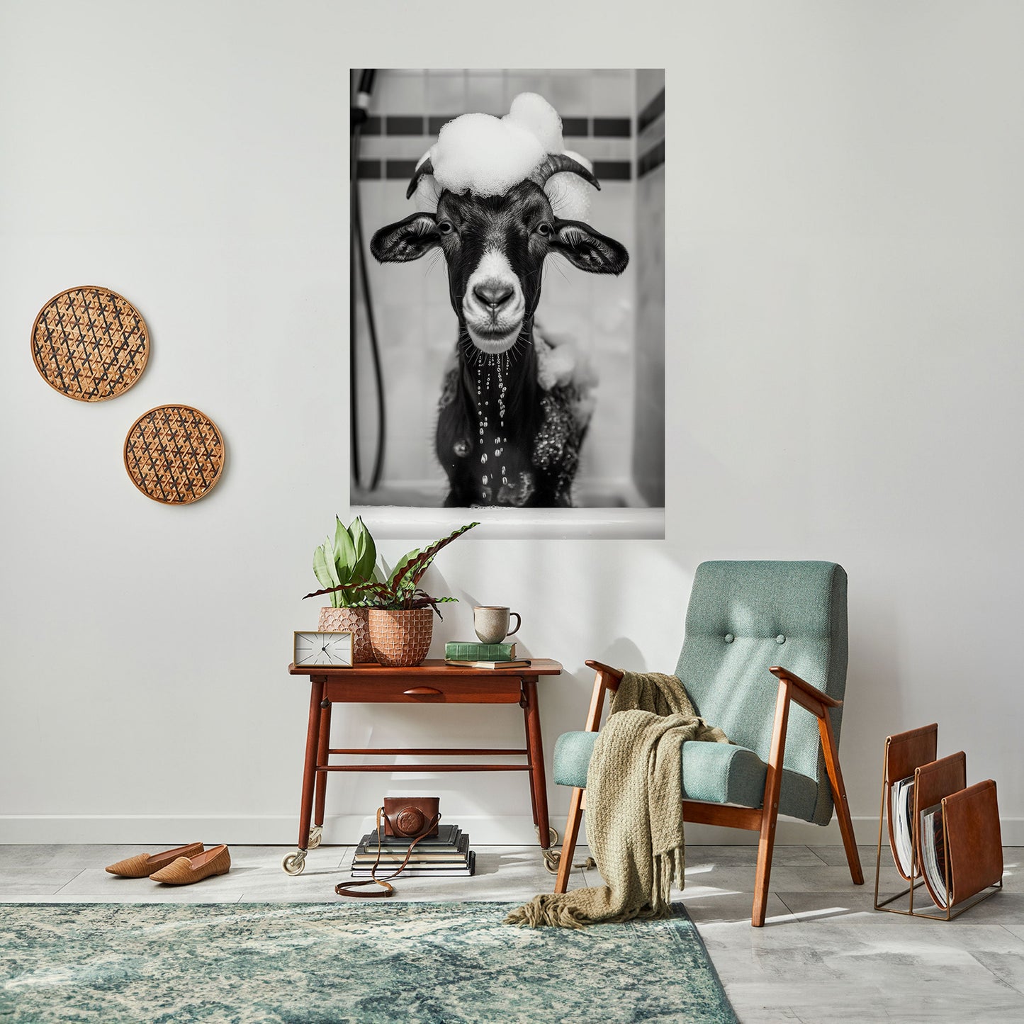 Poster verticale staccabile e attaccabile "BEATITUDINE IN BAGNO DI SCHIUMA"