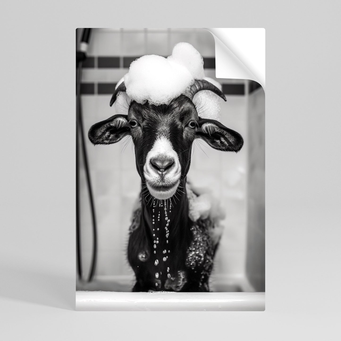 Poster verticale staccabile e attaccabile "BEATITUDINE IN BAGNO DI SCHIUMA"