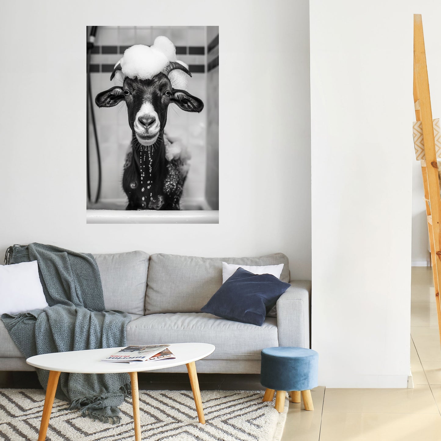 Poster verticale staccabile e attaccabile "BEATITUDINE IN BAGNO DI SCHIUMA"