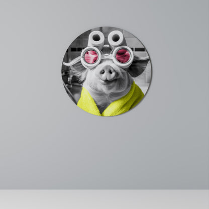 MORNING PIGLET Decorazione da Parete Rotonda