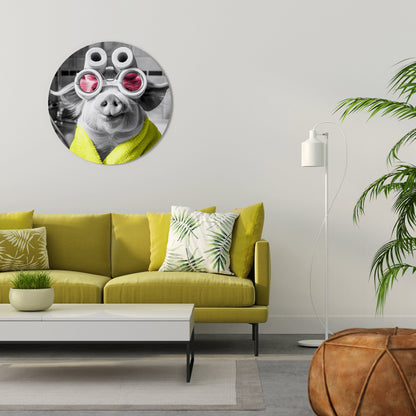 MORNING PIGLET Decorazione da Parete Rotonda