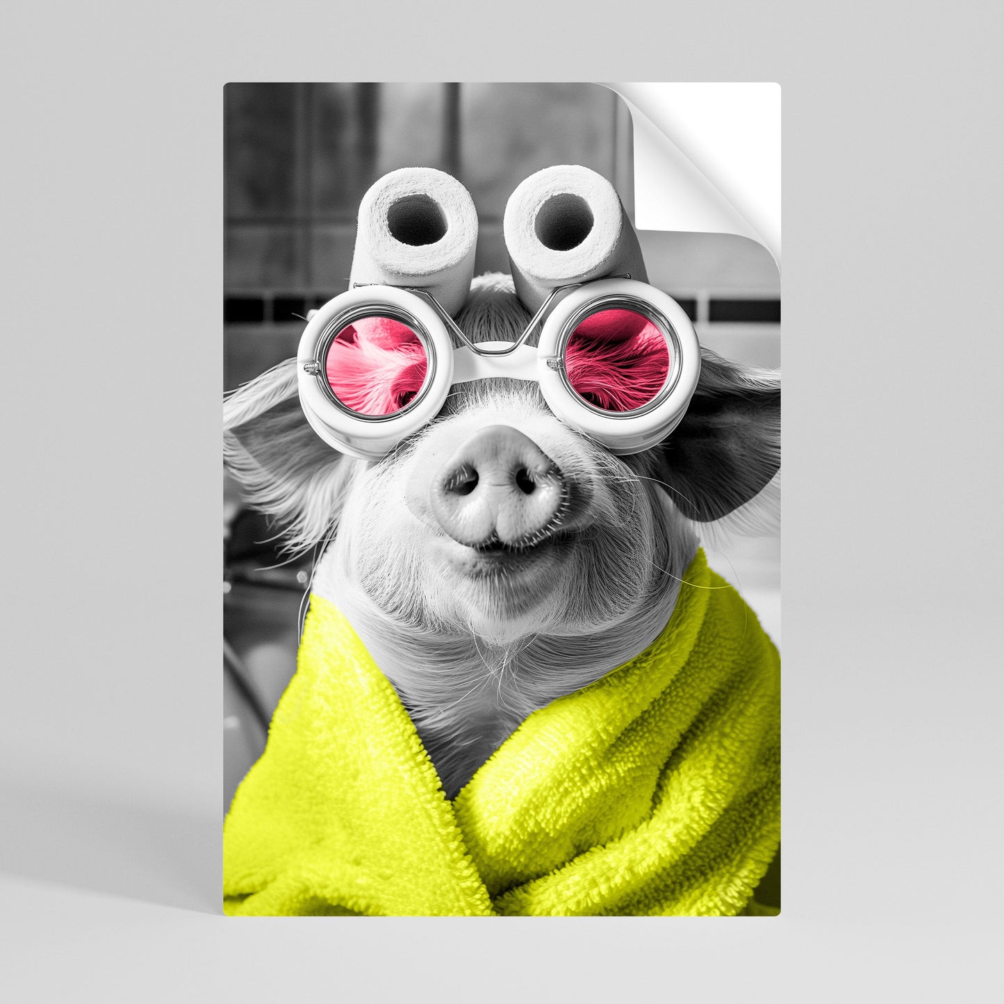 Poster verticale staccabile e attaccabile MORNING PIGLET