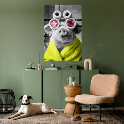 Poster verticale staccabile e attaccabile MORNING PIGLET