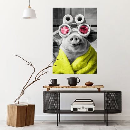 Poster verticale staccabile e attaccabile MORNING PIGLET