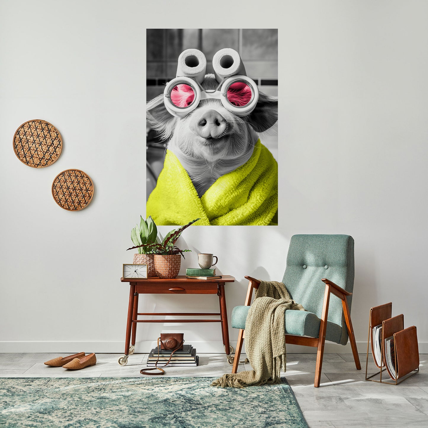 Poster verticale staccabile e attaccabile MORNING PIGLET