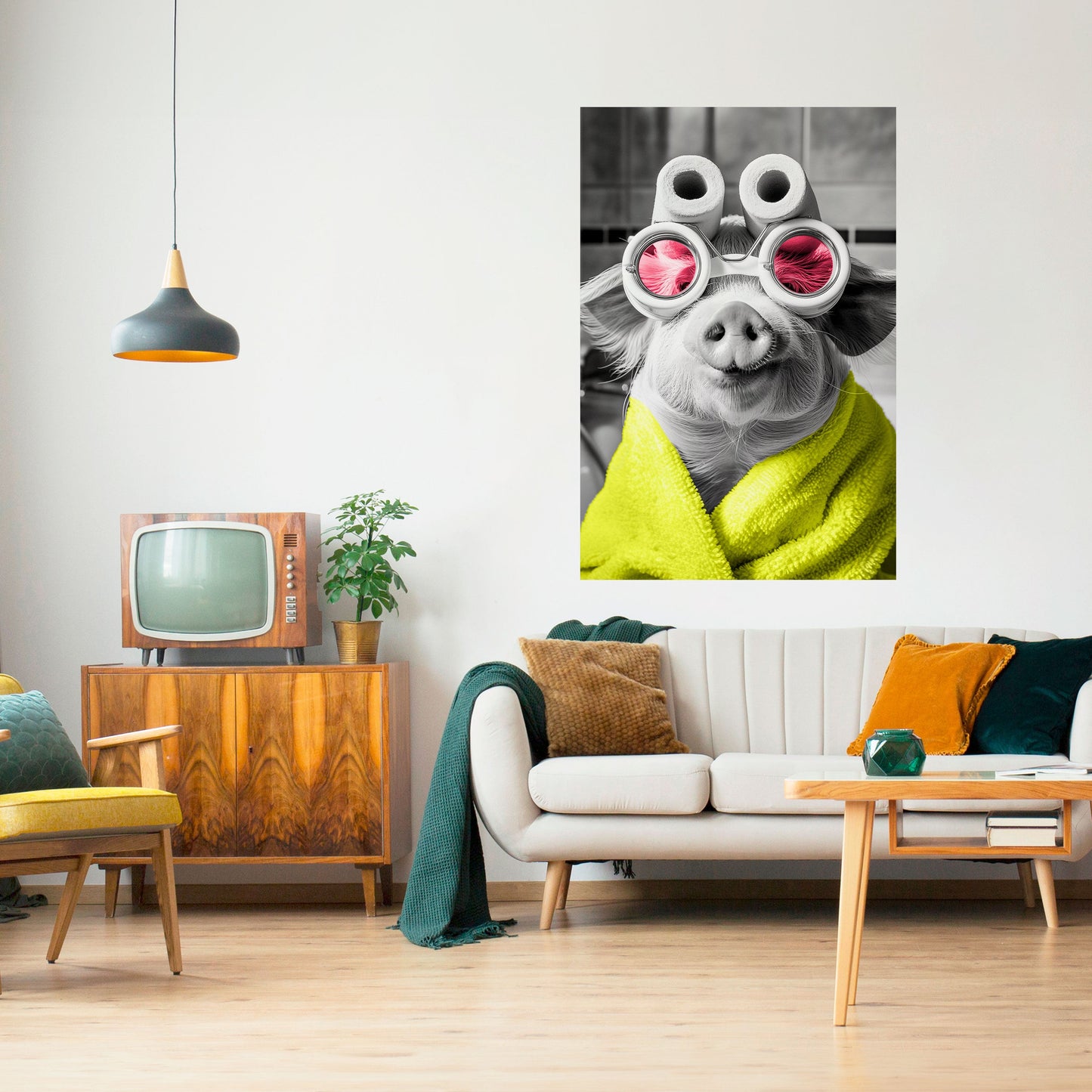 Poster verticale staccabile e attaccabile MORNING PIGLET