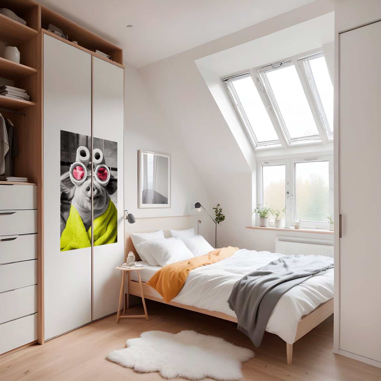 Poster verticale staccabile e attaccabile MORNING PIGLET