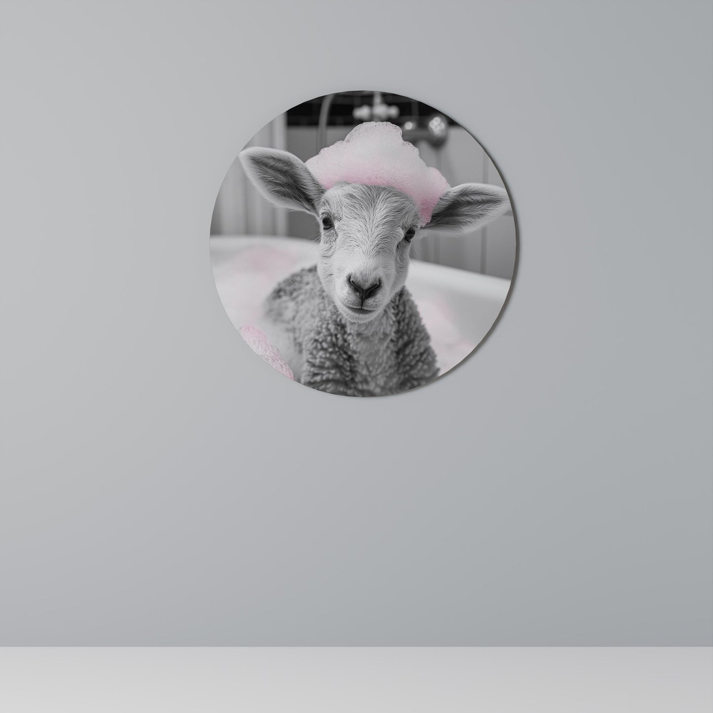 PINK CLOUD BATH TIME Decorazione da Parete Rotonda