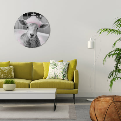 PINK CLOUD BATH TIME Decorazione da Parete Rotonda