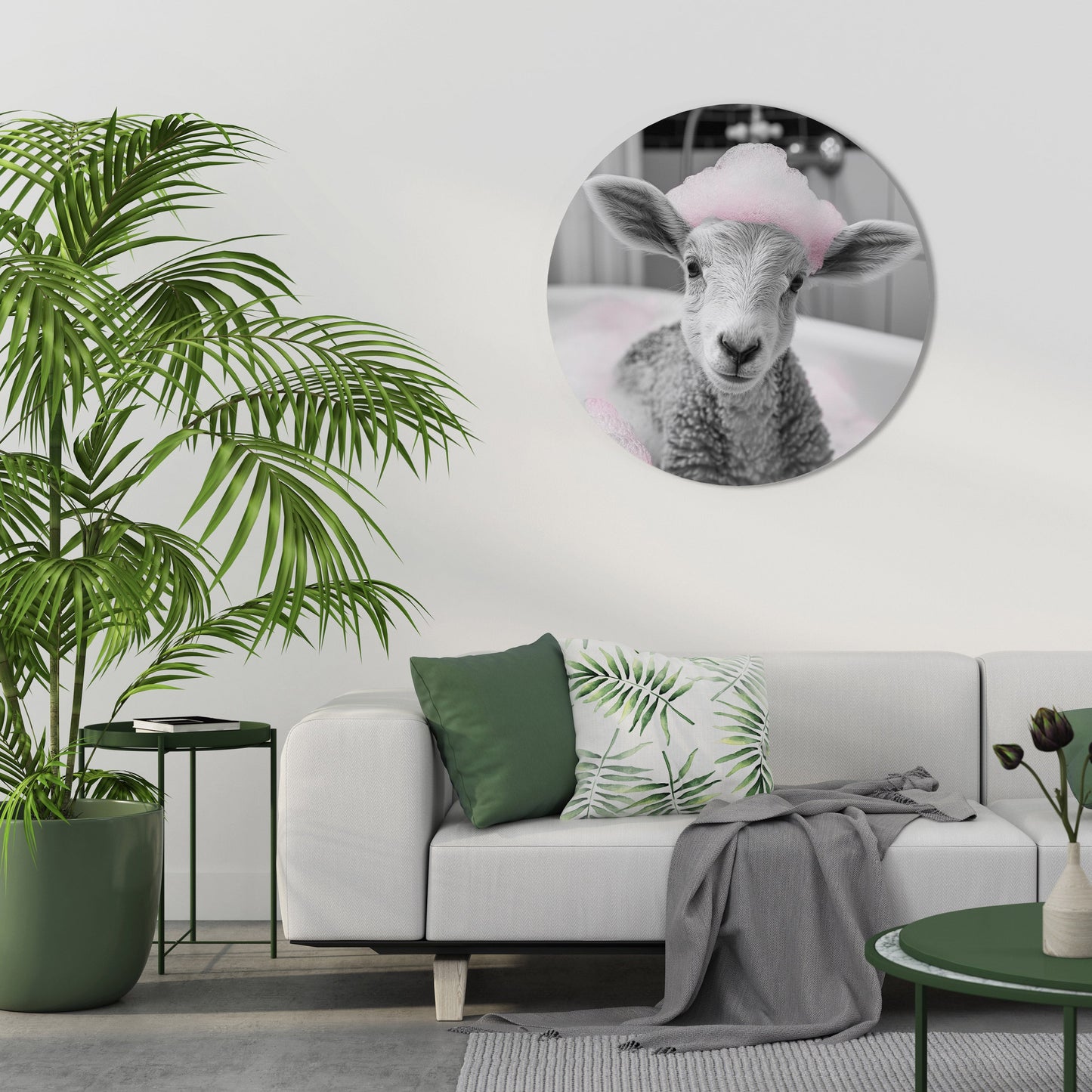 PINK CLOUD BATH TIME Decorazione da Parete Rotonda