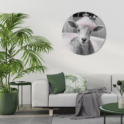 PINK CLOUD BATH TIME Decorazione da Parete Rotonda