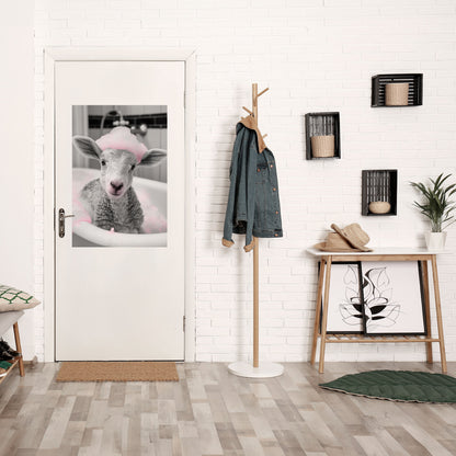 Poster verticale staccabile e attaccabile "Pink Cloud Bath Time"