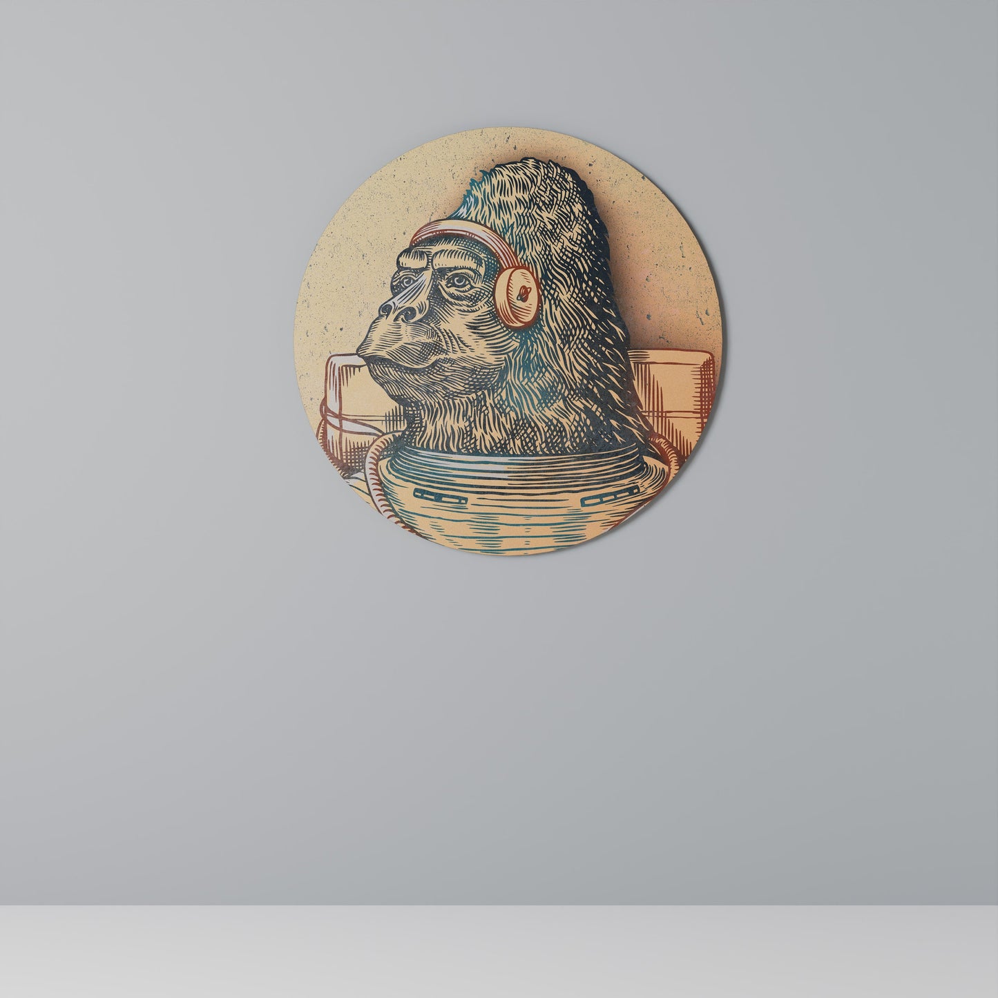 GORILLA GROOVE Decorazione da Parete Rotonda