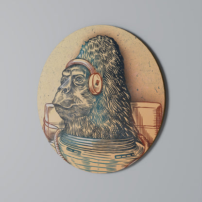 GORILLA GROOVE Decorazione da Parete Rotonda