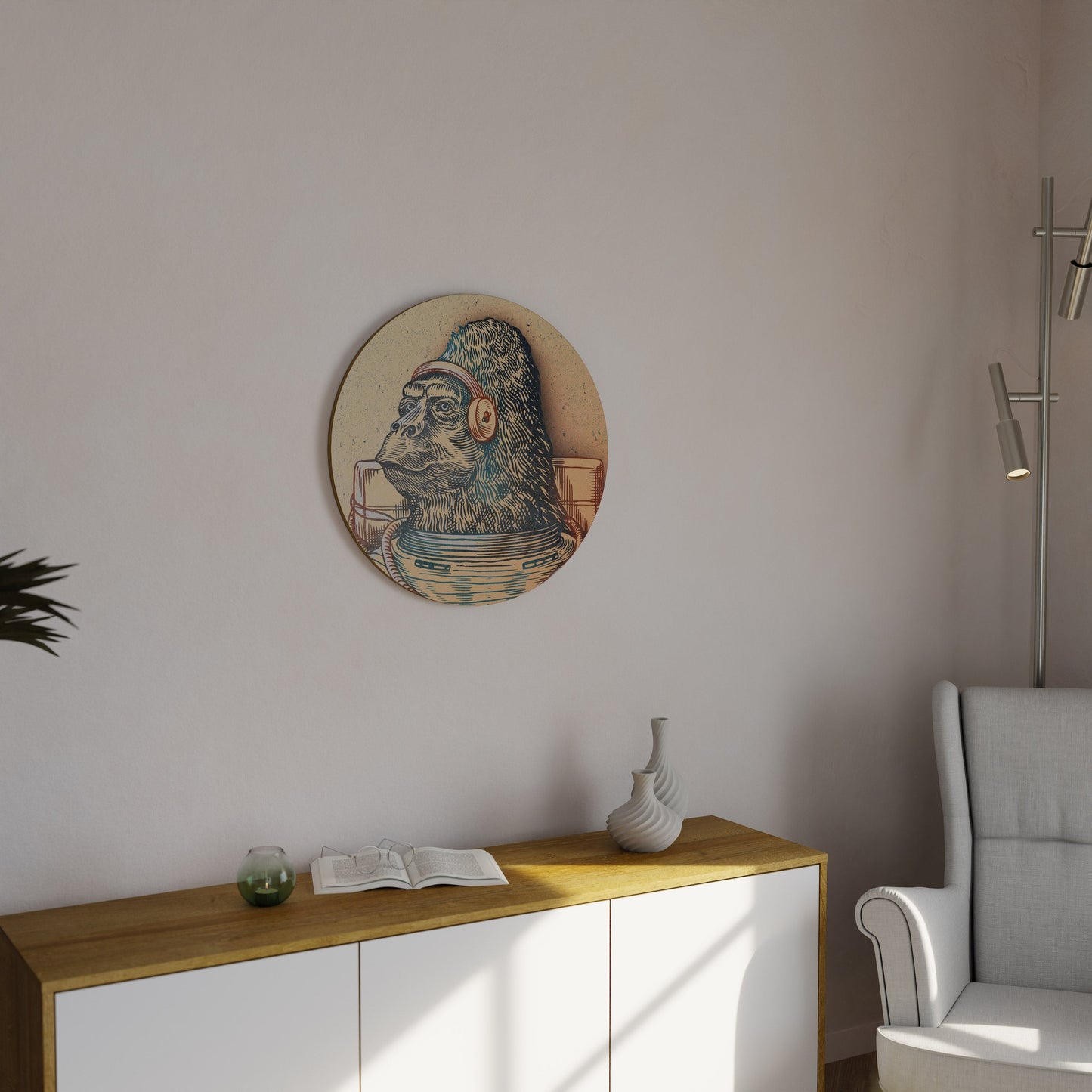 GORILLA GROOVE Decorazione da Parete Rotonda