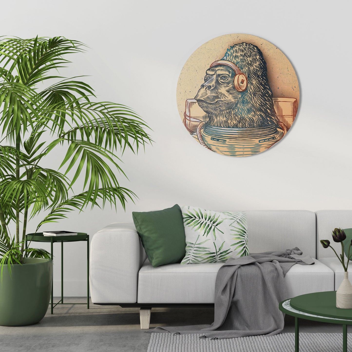 GORILLA GROOVE Decorazione da Parete Rotonda