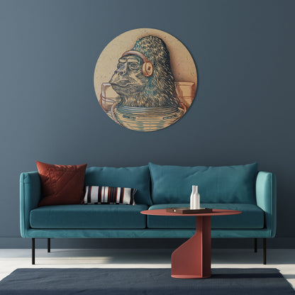 GORILLA GROOVE Decorazione da Parete Rotonda