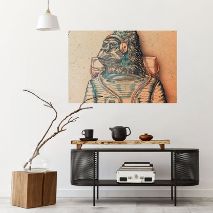 GORILLA GROOVE Poster orizzontale staccabile e attaccabile