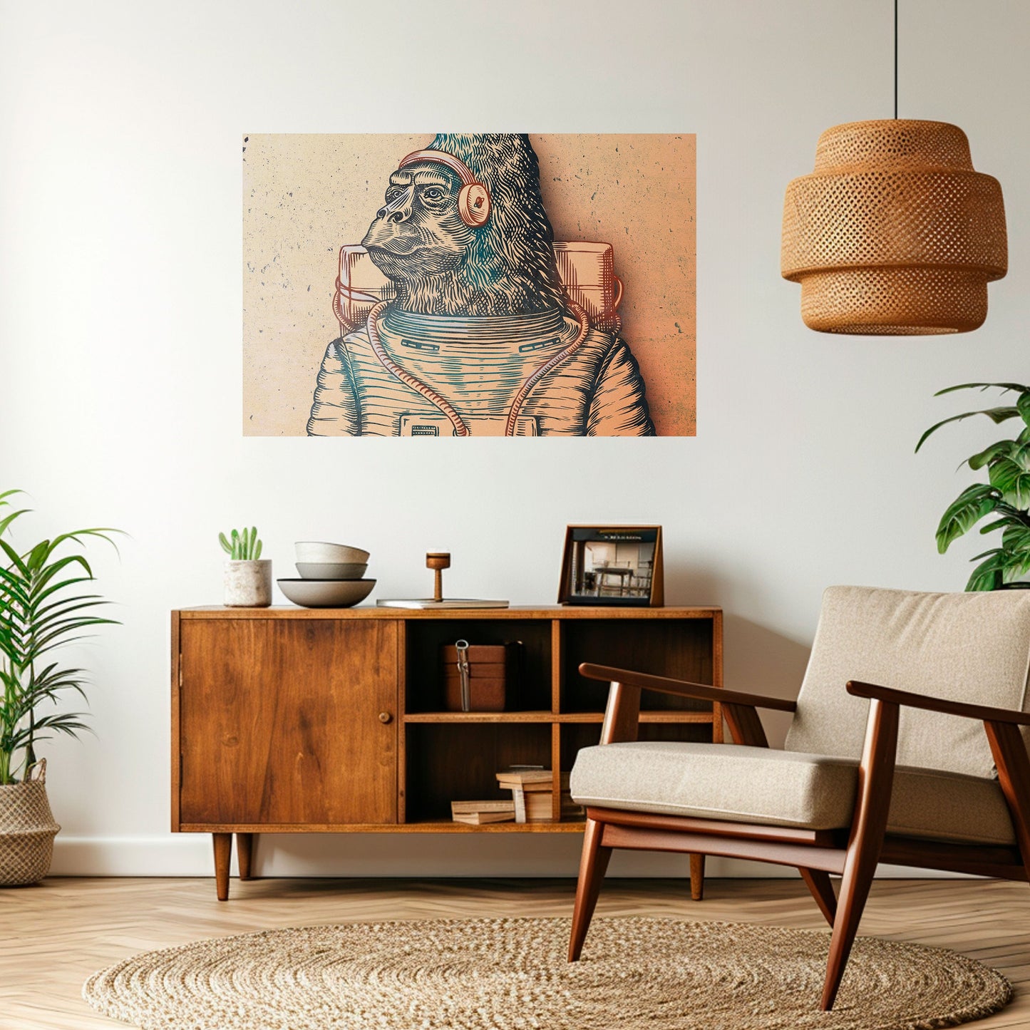 GORILLA GROOVE Poster orizzontale staccabile e attaccabile