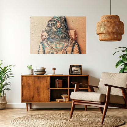 GORILLA GROOVE Poster orizzontale staccabile e attaccabile